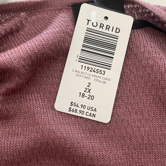 Torrid | Walnut Longsleeve Drape Cardigan - Picture 4 of 9